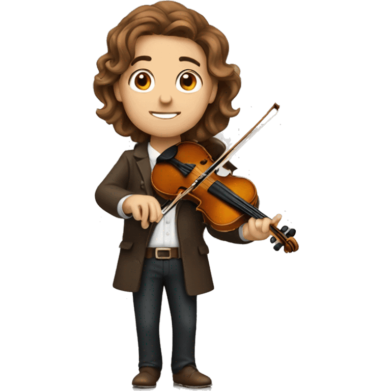 a brown hair violinist emoji