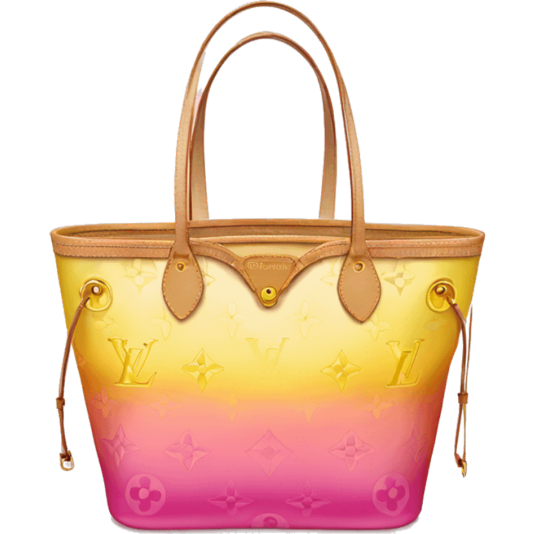 louis vuitton pink and yellow ombré tote emoji