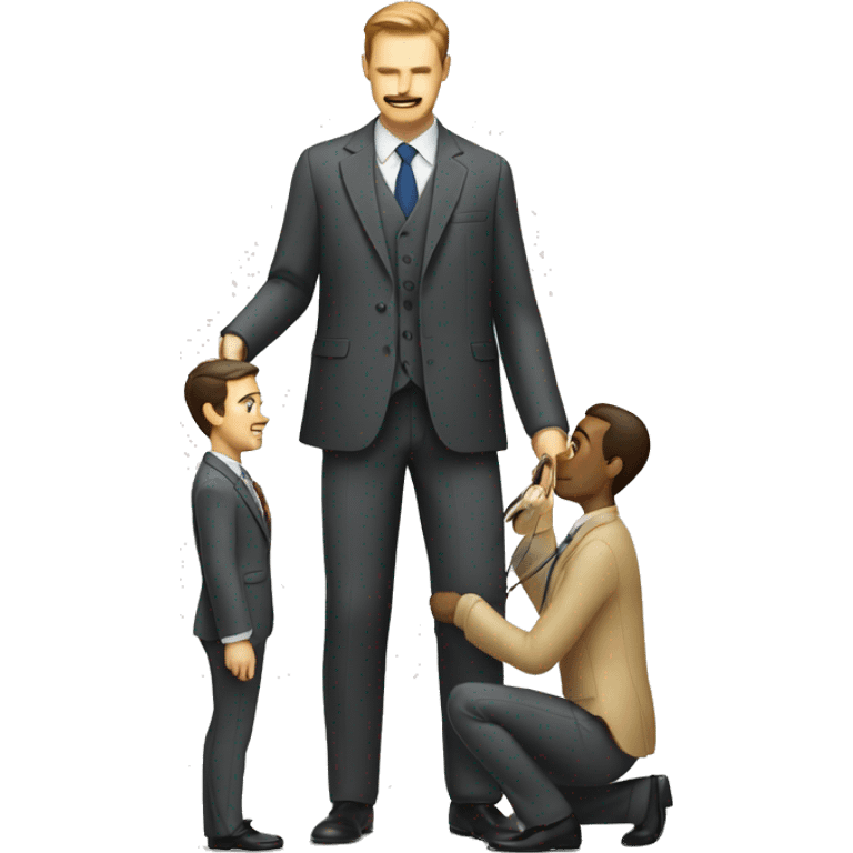 a tailor measuring a man for a suit emoji