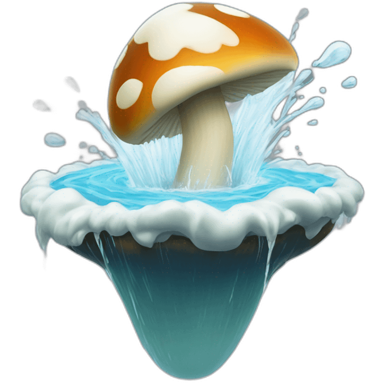 White water spurting from mushroom top emoji