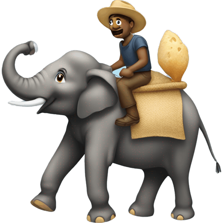 A carb riding an elephant emoji