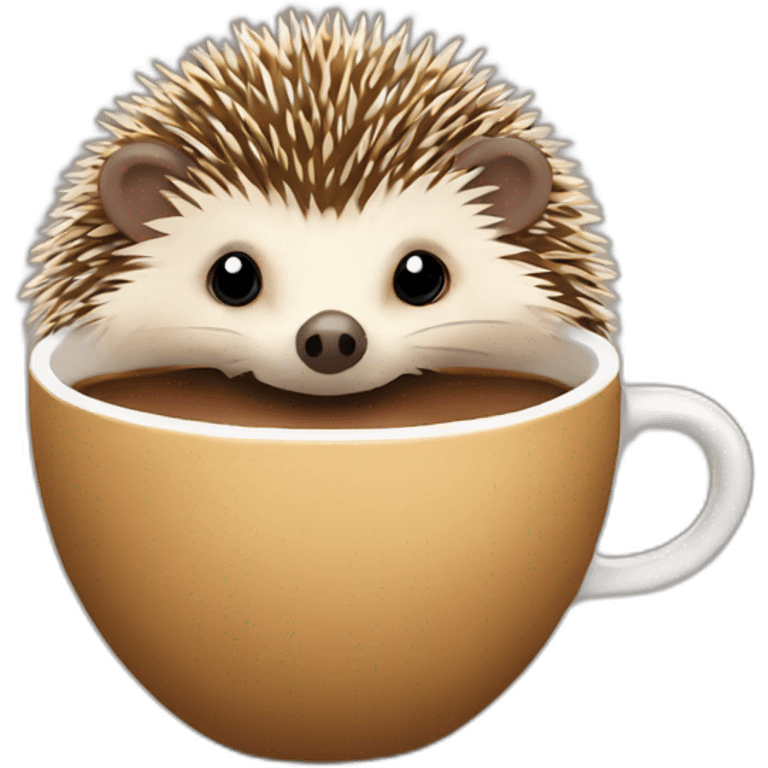 Hedgehog drinking coffee emoji