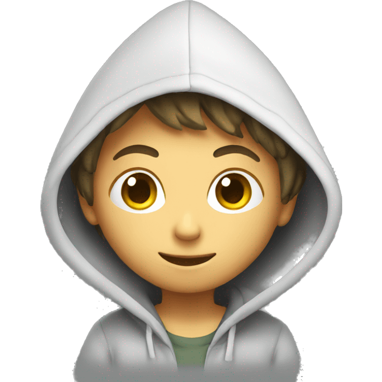 Boy hooded with cbd emoji