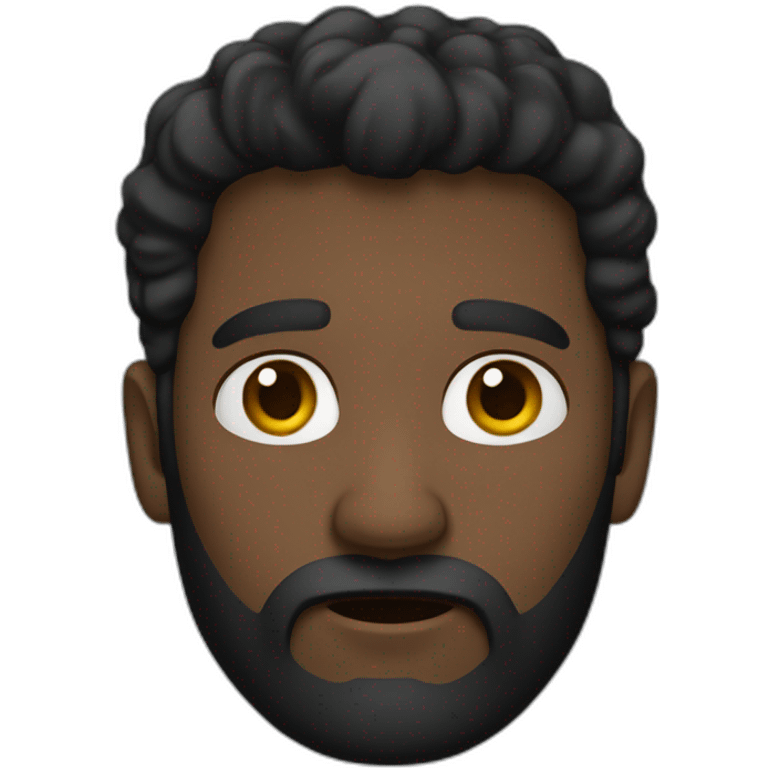 hombre pelo negro y barba triste emoji