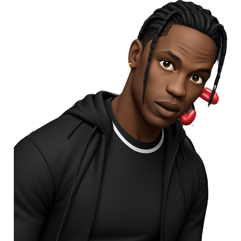 dark-skinned male in black jacket emoji