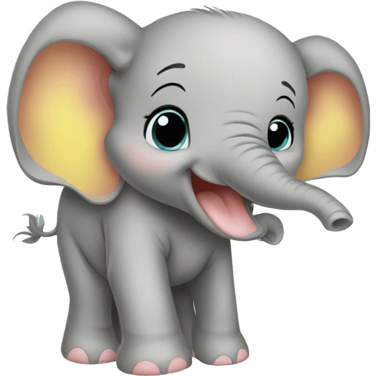 giggling baby elephant yellow emoji