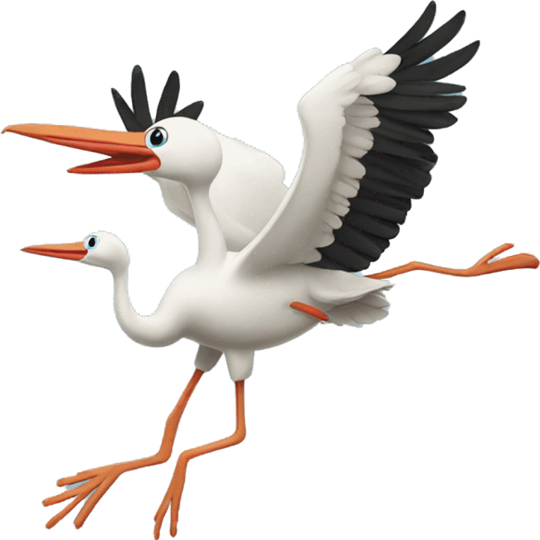 stork flying with baby boy emoji