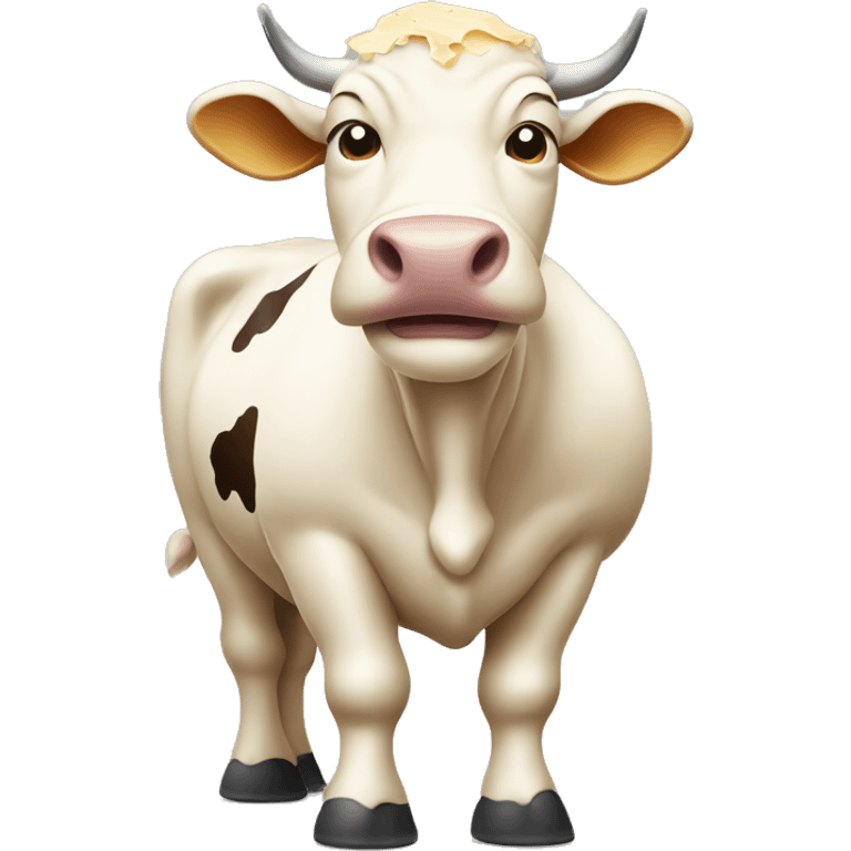 full body cow made of cheese emoji