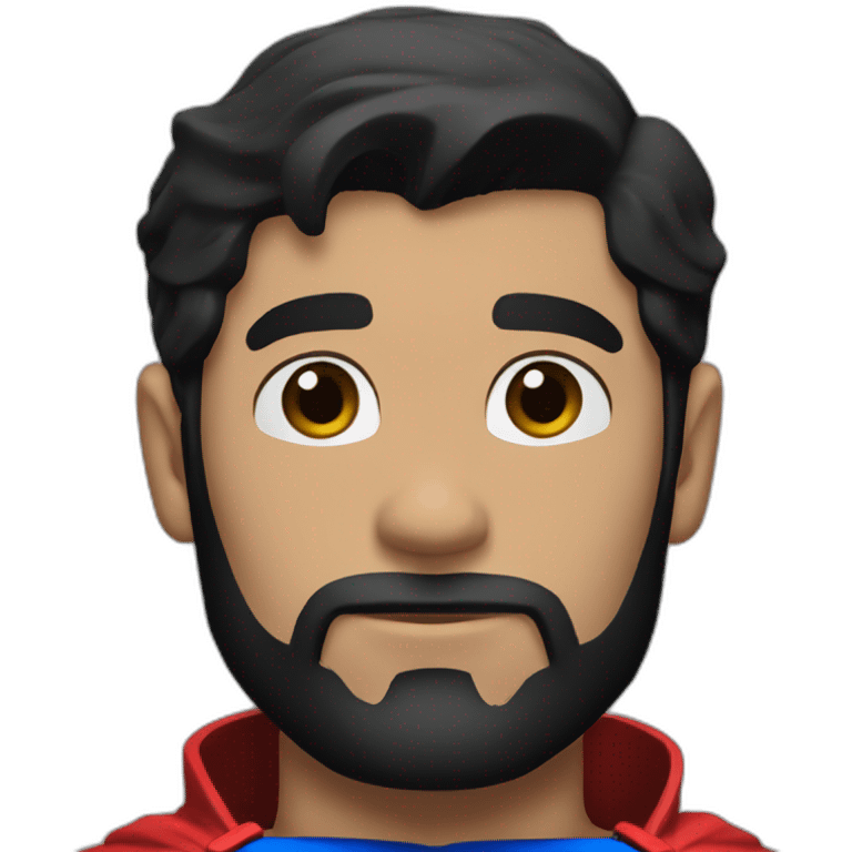 Superman black hair and beard in full emoji