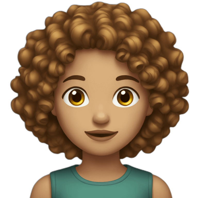 curly girl with brown hair emoji