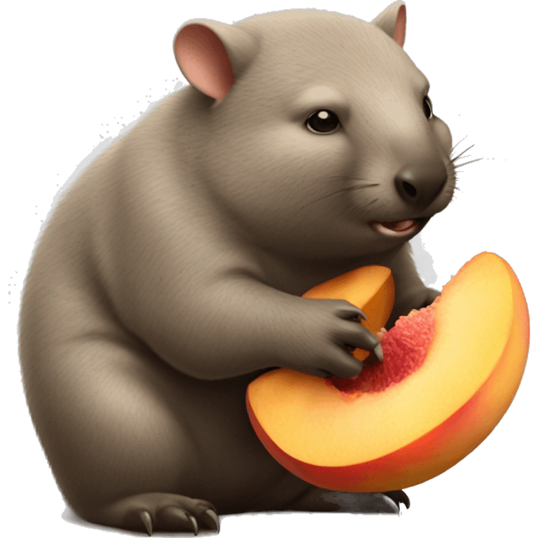 Wombat eats peach  emoji