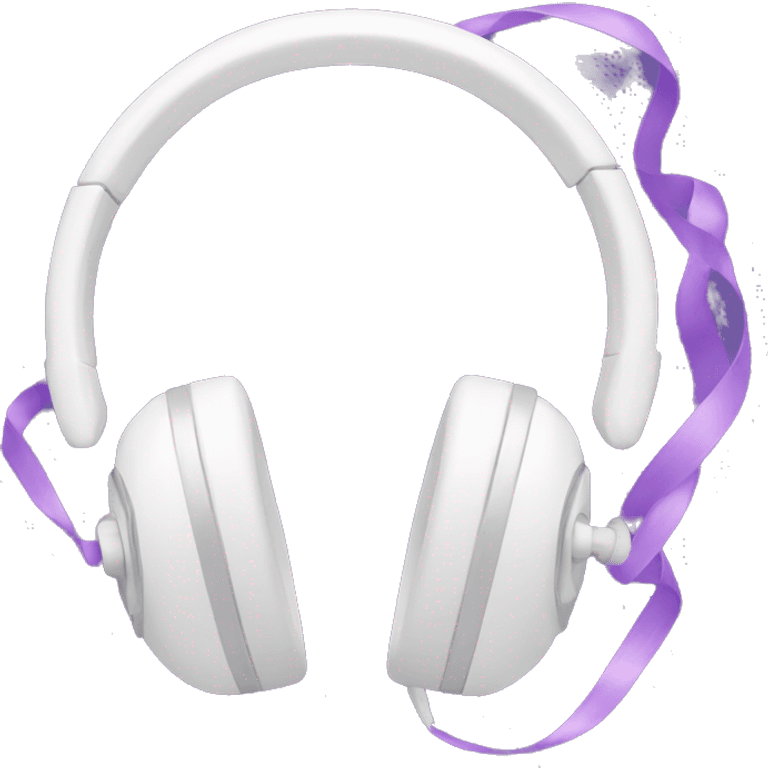 white headphones with lavender ribbons emoji