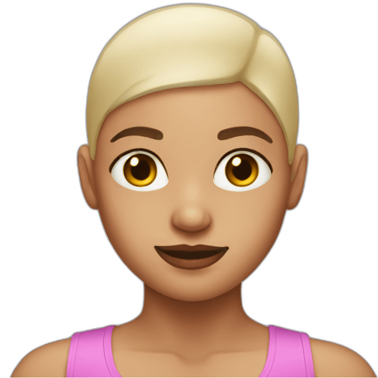 bald girl in tank top emoji