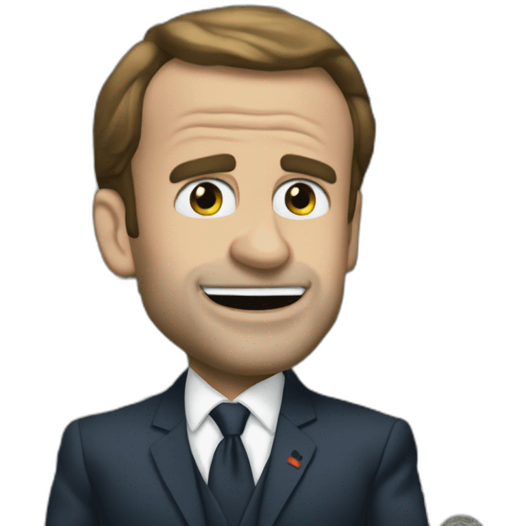 greedy macron money emoji