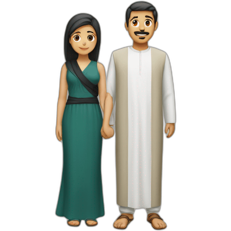 Arab asian and italian standing together emoji