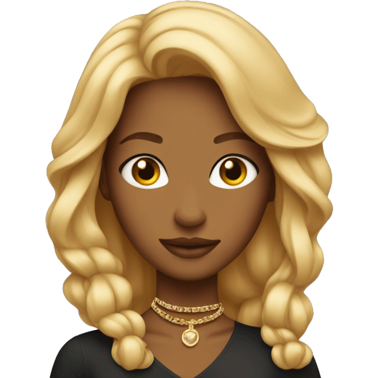 blonde caramel skinned girl with necklace emoji