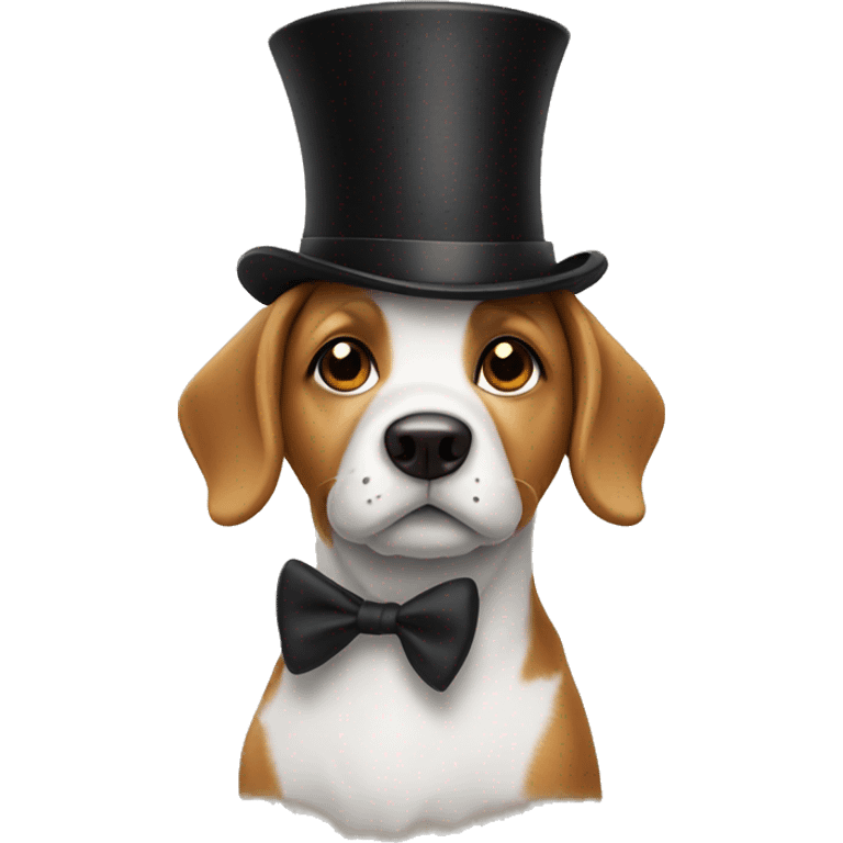 Dog wearing a top hat emoji