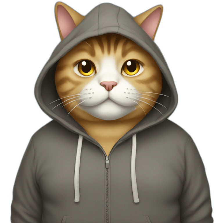 Fat cat with a hoodie  emoji