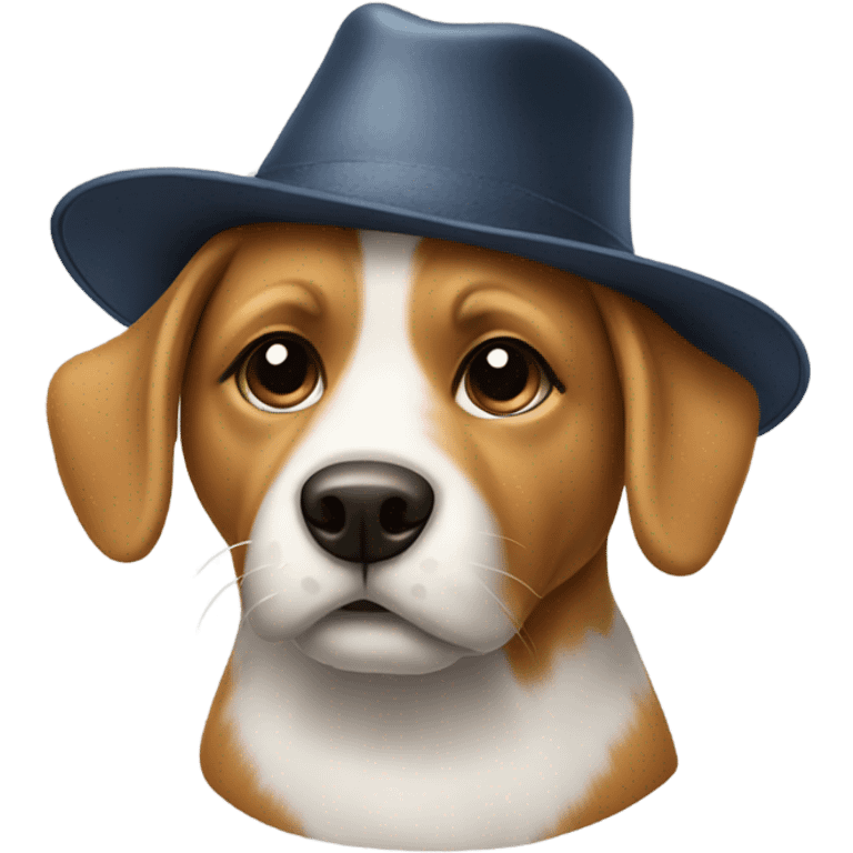 Dog with a hat emoji