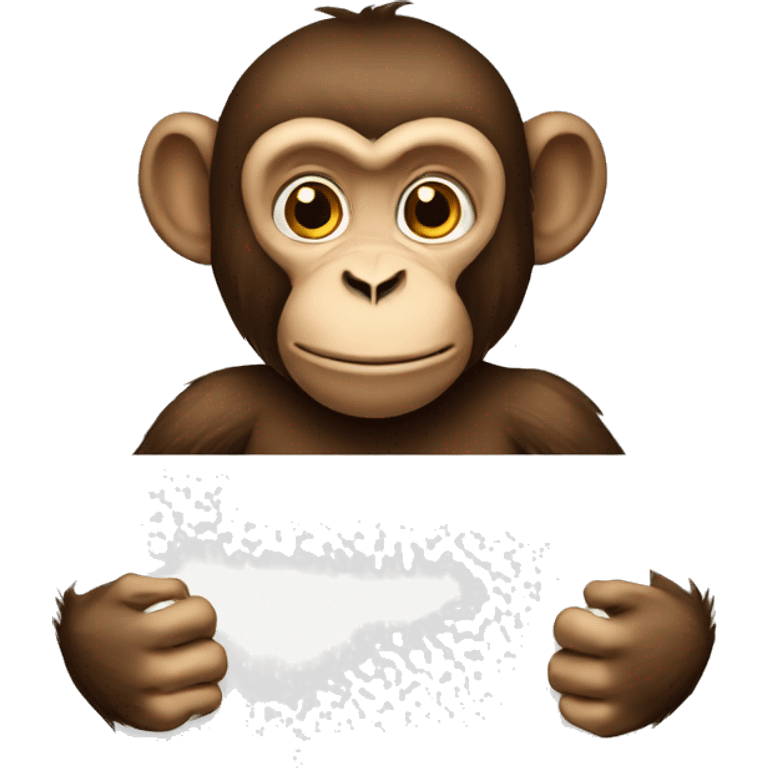 monkey holding a blank sign full view emoji