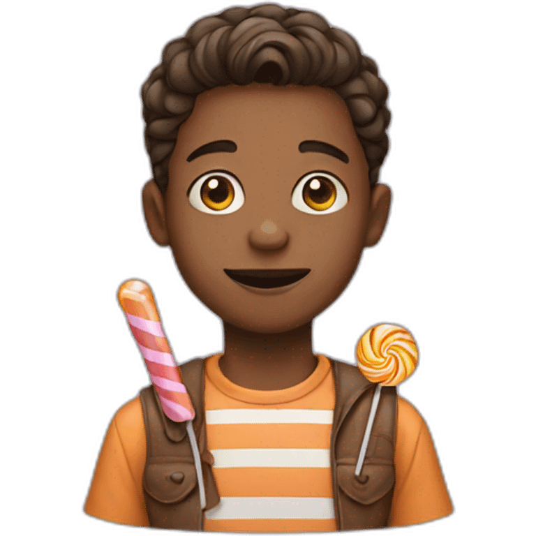 boy with a candy emoji