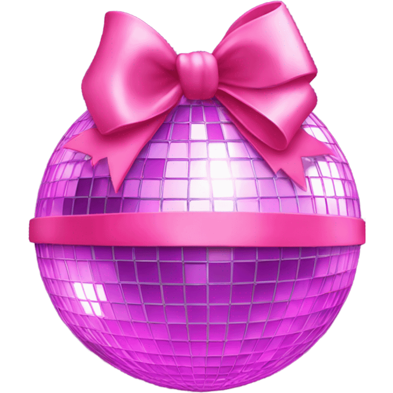 aesthetic disco ball with a pink bow emoji