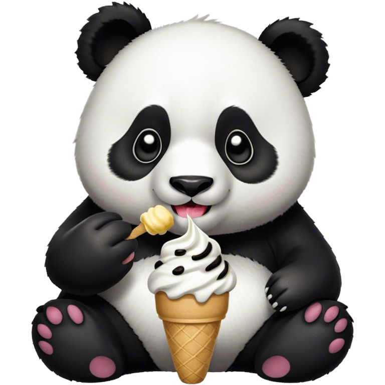 Panda eating ice cream emoji