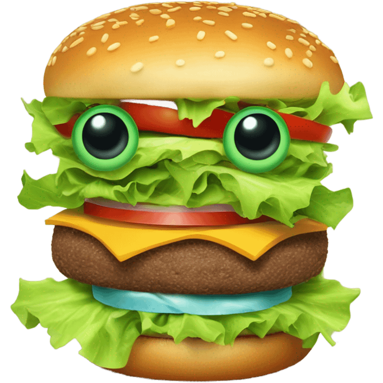 Alien eating a burger emoji