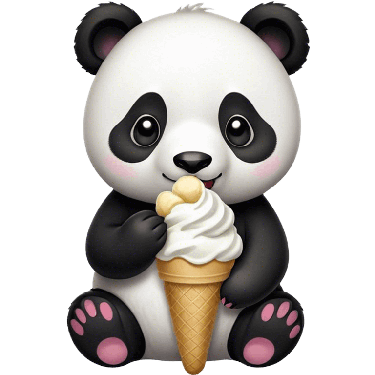 Panda eating ice cream emoji