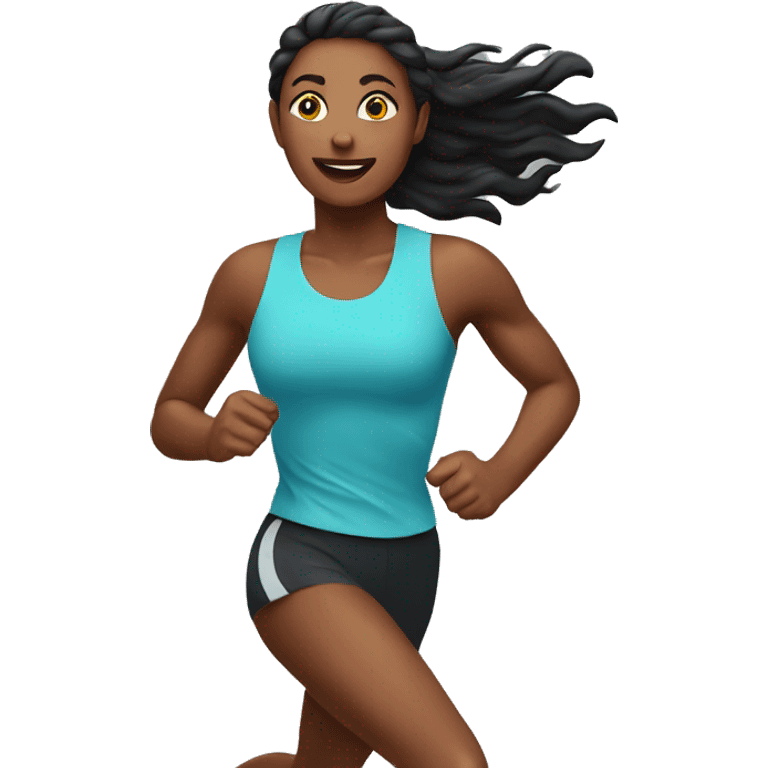 Fit girl running emoji