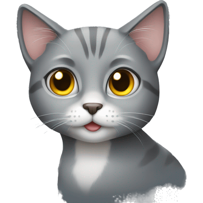 sweet gray cat emoji