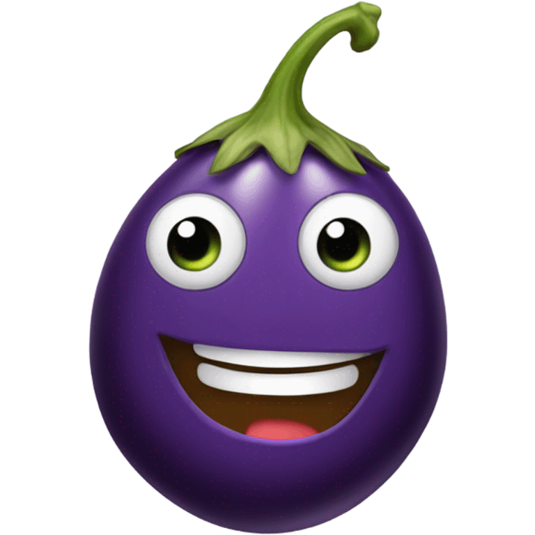 Eggplant in smile emoji