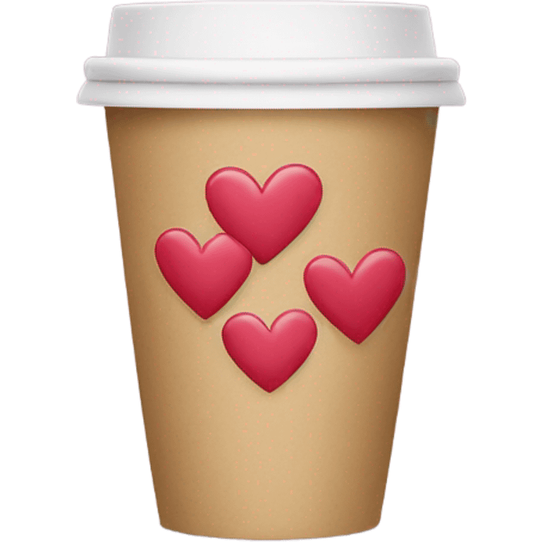 Coffee cups with hearts emoji