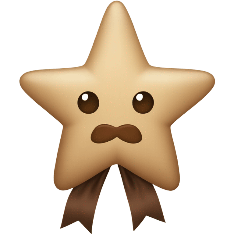 beige star with brown bow emoji