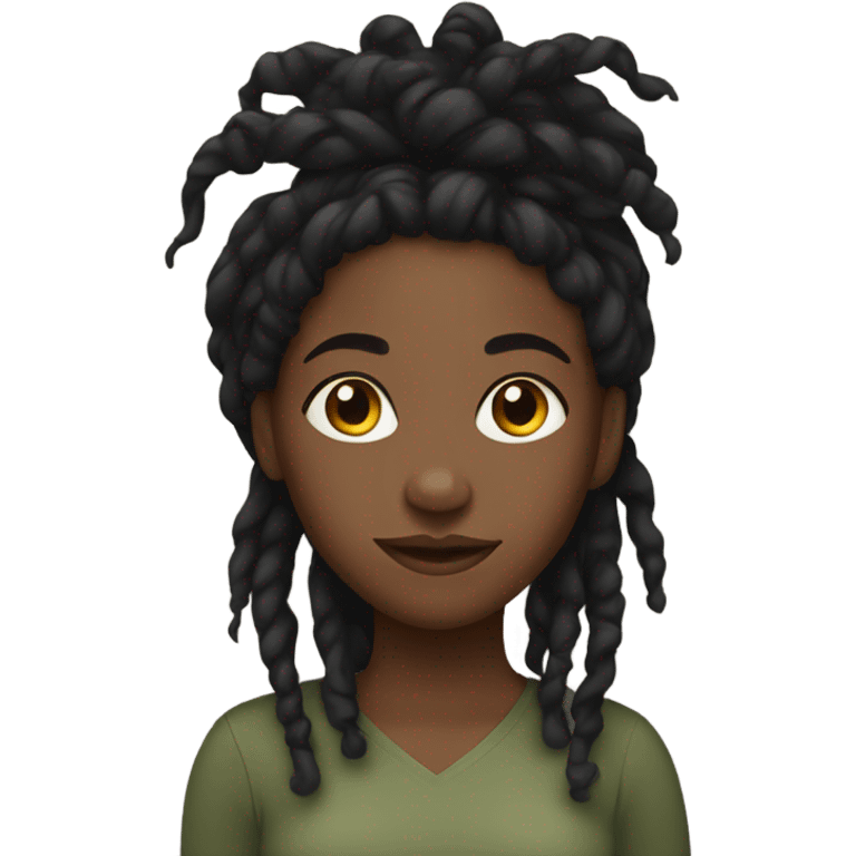 Black girl with locs emoji