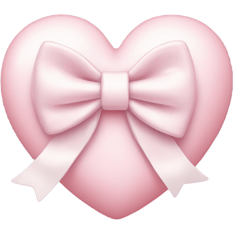 Pastel pink heart with white bow emoji