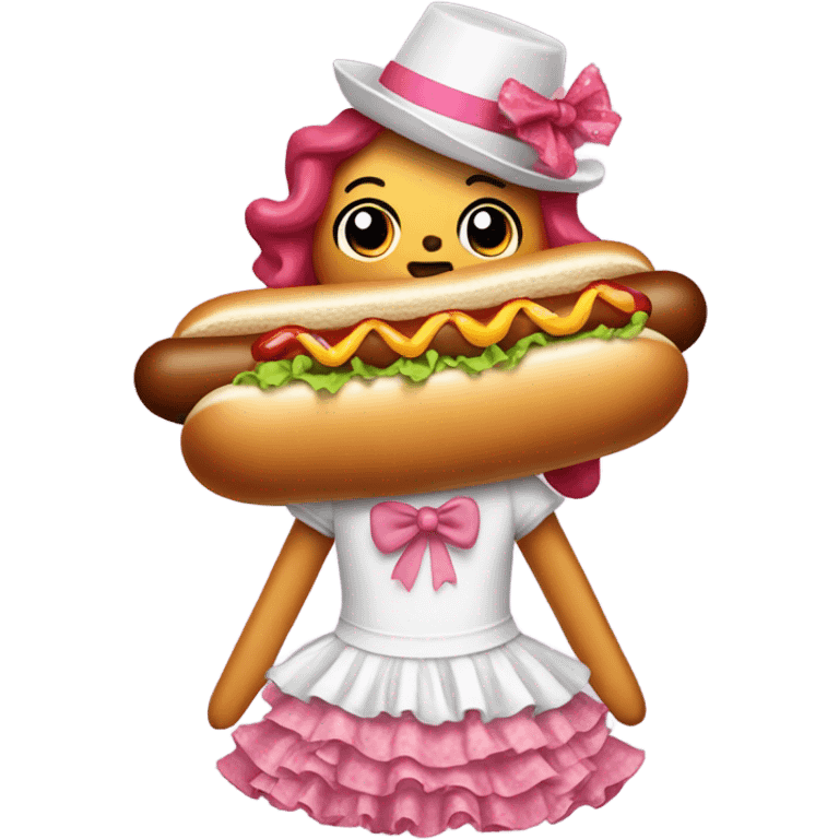 Hotdog in a dress emoji