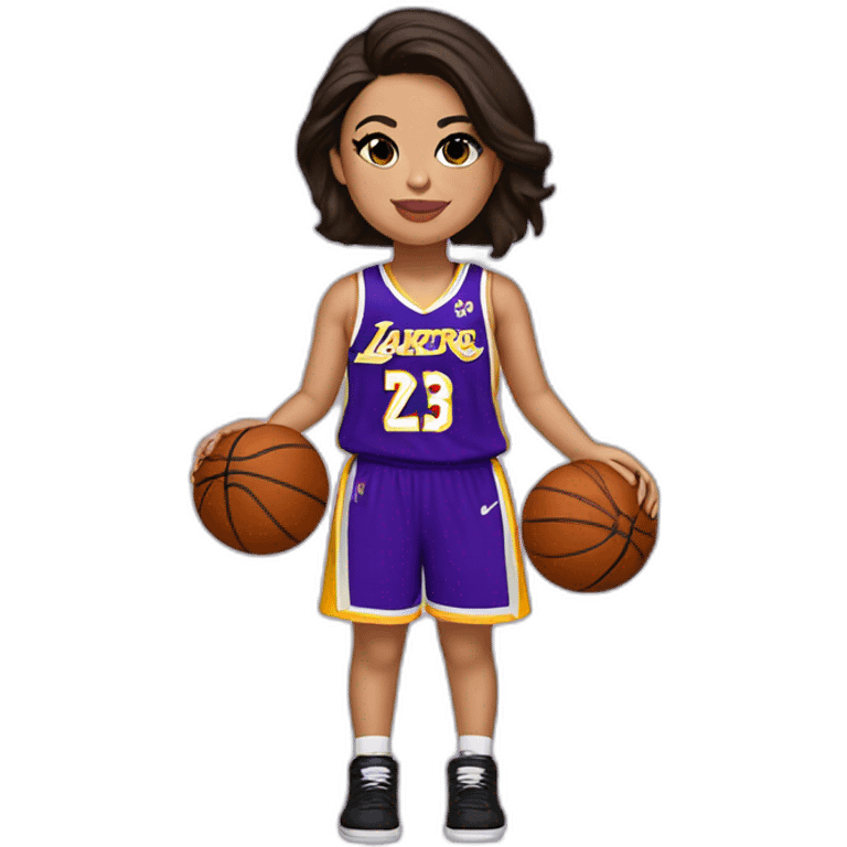 selena gomez wearing lakers jersey emoji