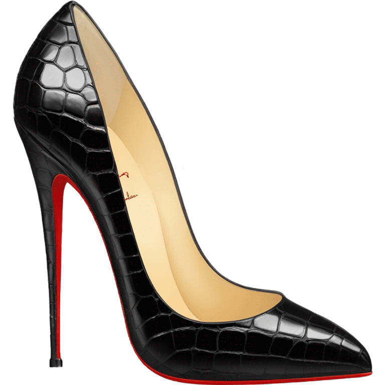 louboutin black crocodile 10 cm stiletto emoji