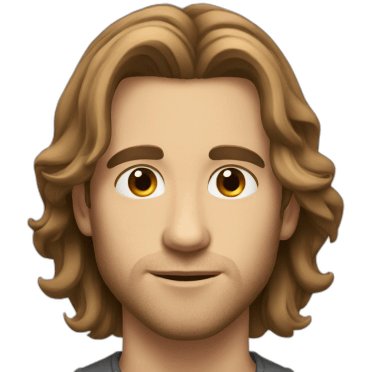 brown mid long hair beautiful white man emoji