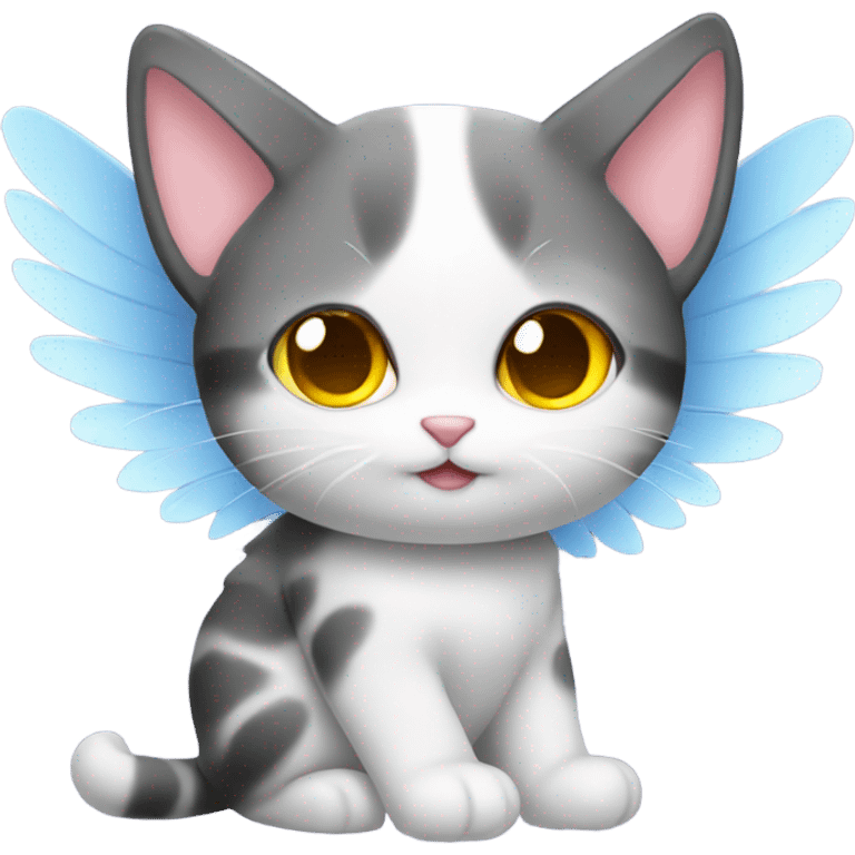 Kawaii cat with wings emoji