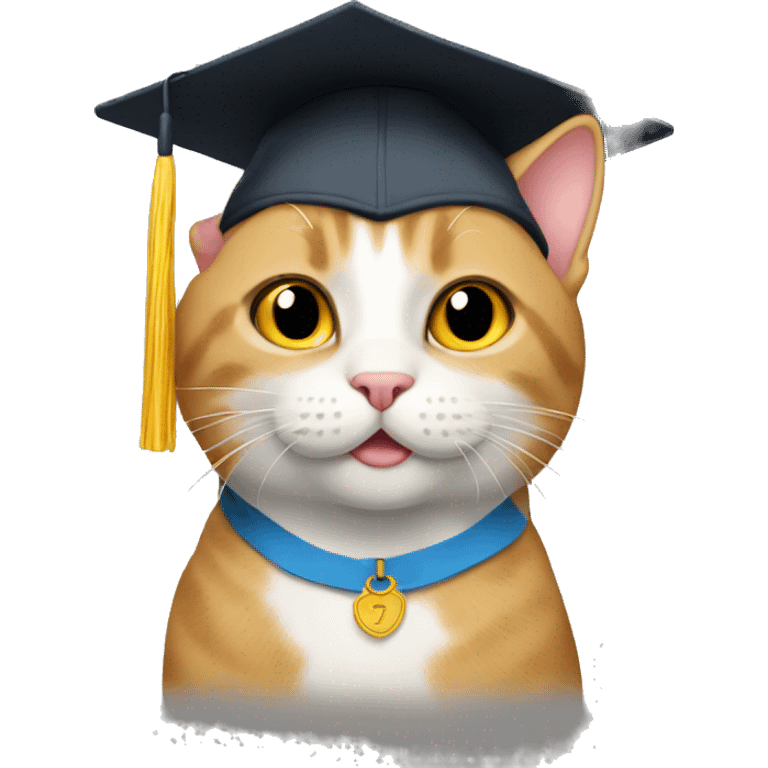 cat graduating emoji