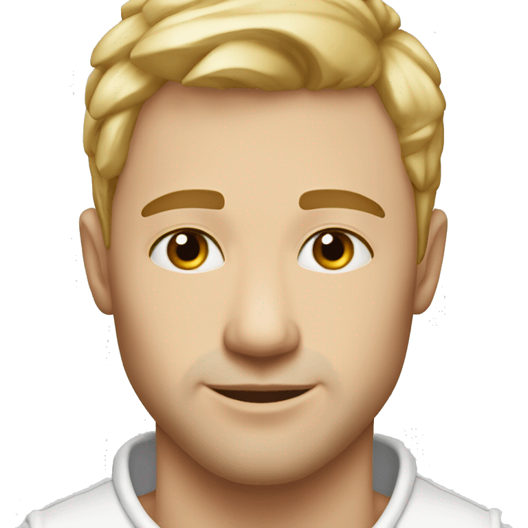 homme peau blanche, 33 ans, cheveux blond, yeux bleus emoji