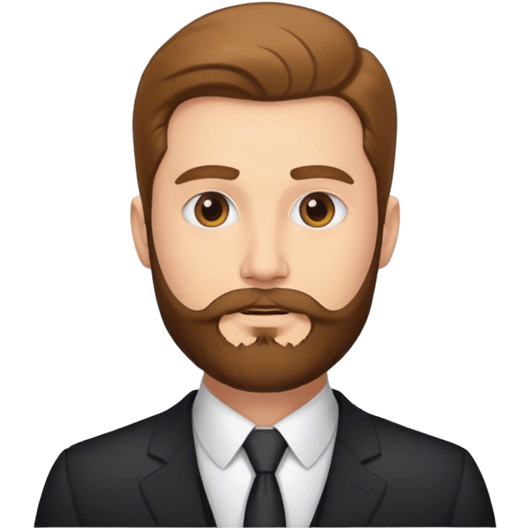 Realistic evil JD Vance with a beard and a suit emoji