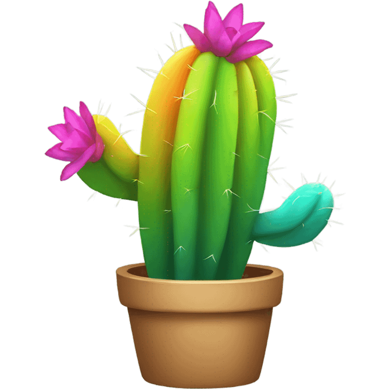 Rainbow cactus emoji