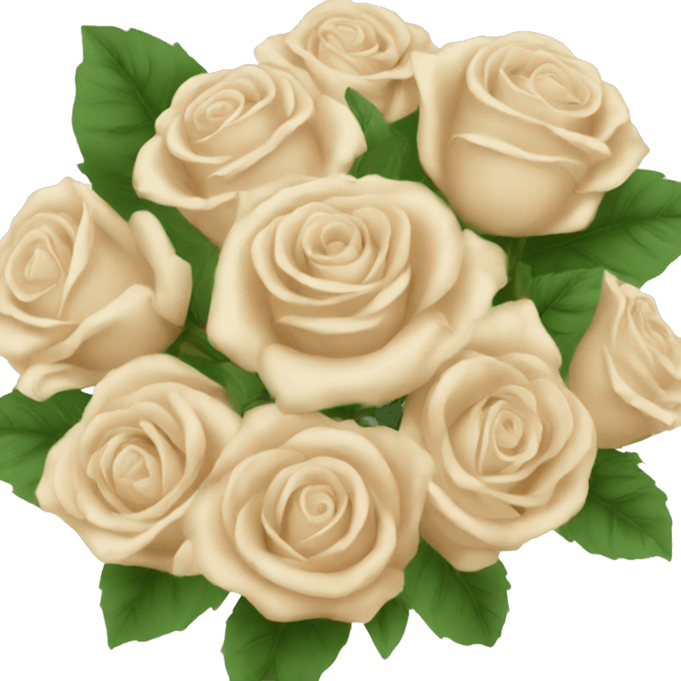 Beige bouquet of roses emoji