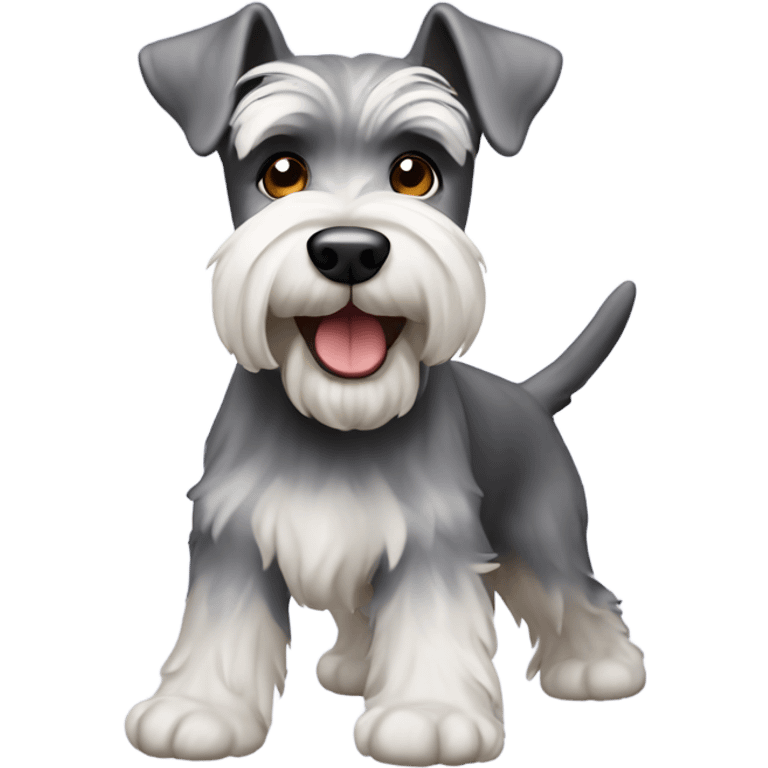 schnauzer ran with white emoji