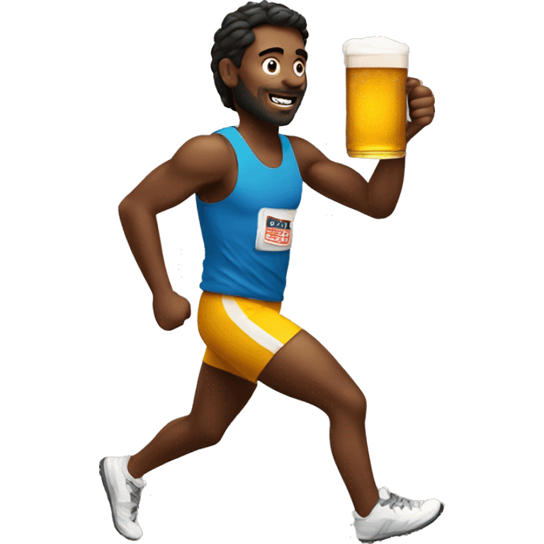 runner with beer emoji