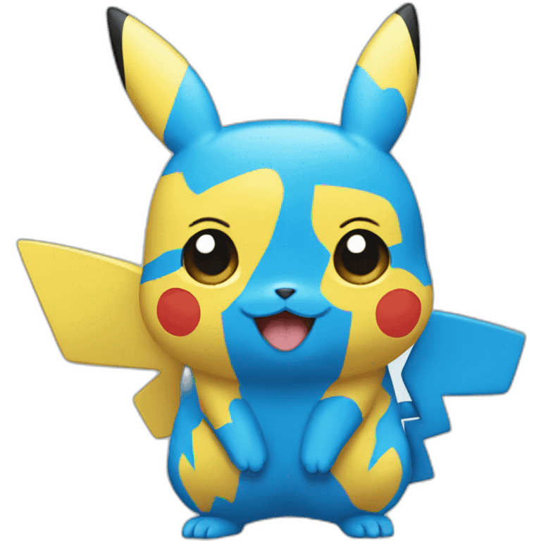 Blue colored pikachu emoji