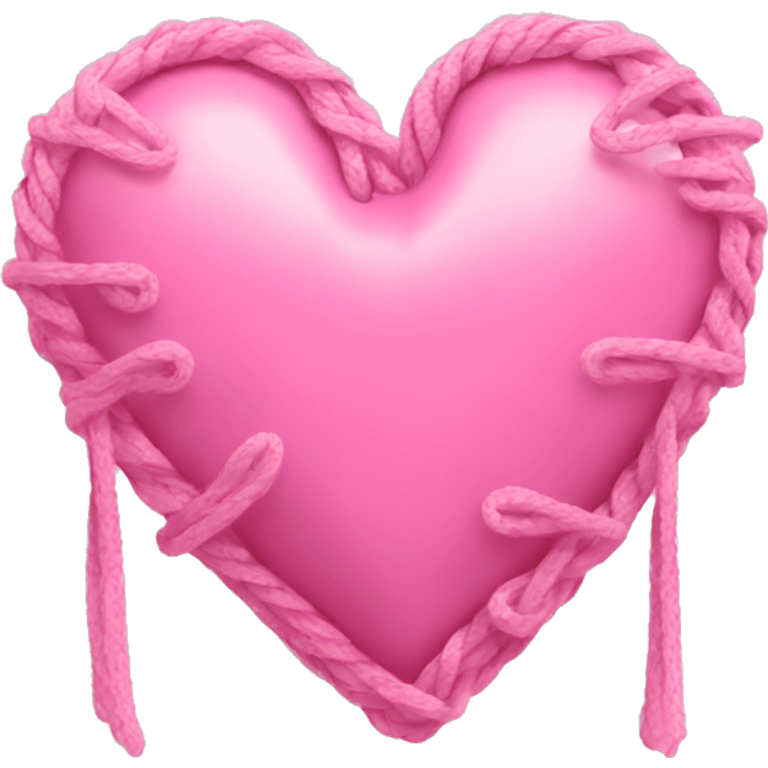 Pink heart with laces  emoji